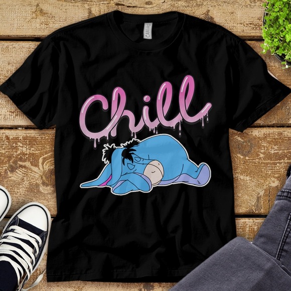 Eeyore Chill Winnie The Pooh Cute Face Unisex Tee Adult T-shirt Kid Shirt - Picture 1 of 2
